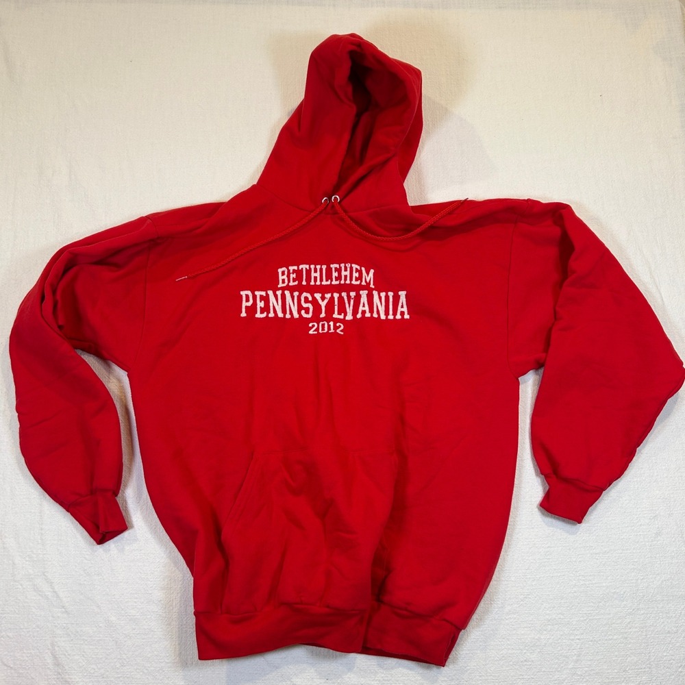 Bethlehem Pennsylvania 2012 Hoodie Red XL Embroidered Port and Company